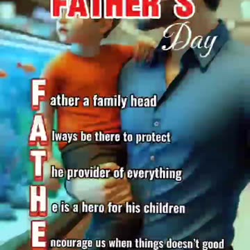 To all Father's around the World or a Father figure, Happy Father's Day.