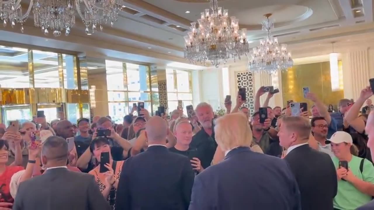 Trump in the lobby of his hotel in Las Vegas…