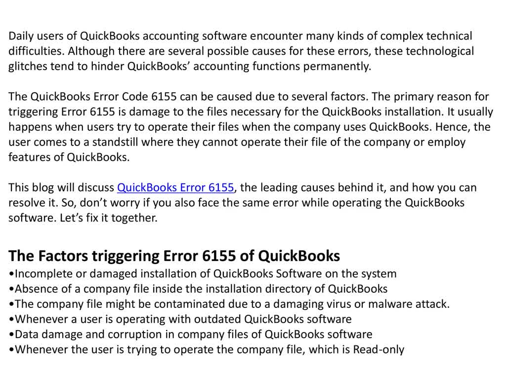 How to Fix QuickBooks Error 6155 When Backing Up the File?