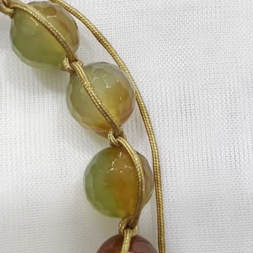 Handmade + Knotting Unique 5”~10” Adjustable Bracelet with Agate, Tibetan Beads