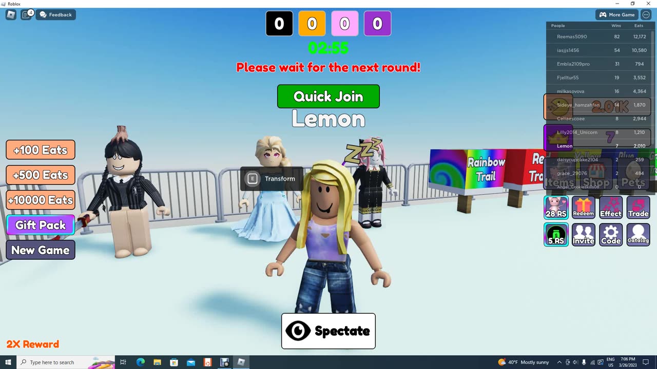 Playing teamwork Puzzels,easy obby and eat the same color food challange with lime this time!