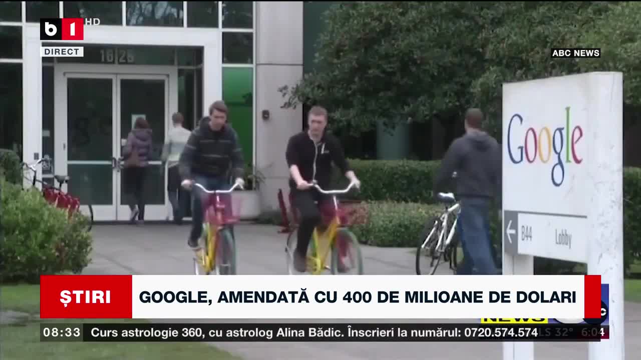 GOOGLE, AMENDATĂ CU 400 DE MILIOANE DE DOLARI_Știri B1_20 nov 2022