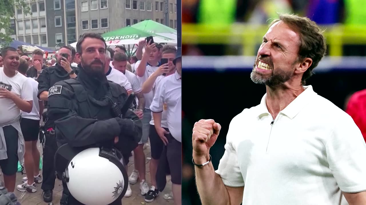 Gareth Southgate lookalike cop serenaded by England fans