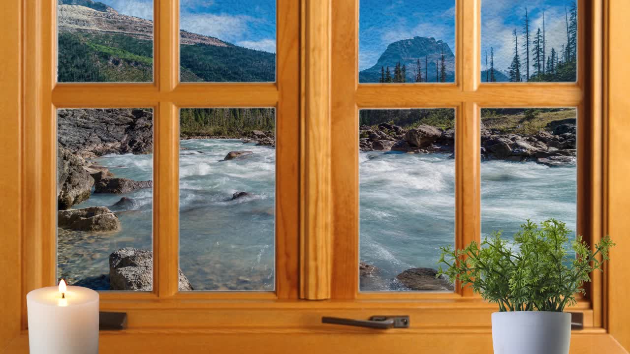 Relaxing Window #12 - STREAM RIVER BIRDS NATURE 2 SOUND SCAPE | Nature Sounds