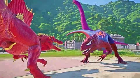 Spiderman, Batman, Joker, Hulk, Flash, Brachiosaurus Color Pack Dinosaurs Fighting Jurassic World