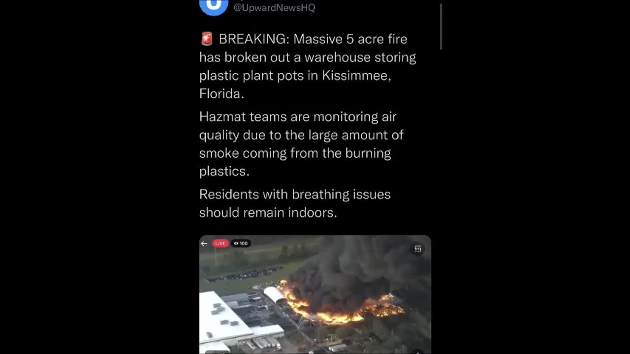 Massive Chemical Fire In Florida