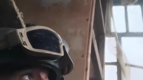 French mercenary under fire from Russian artillery