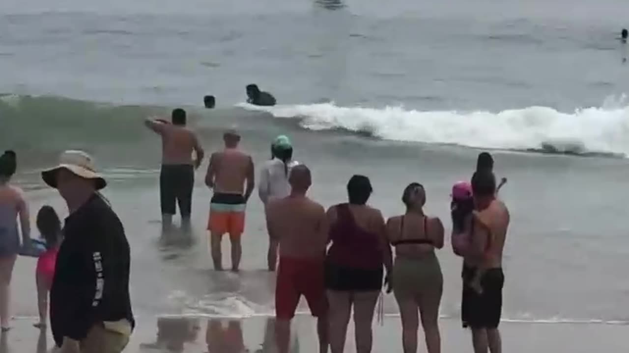 PLANE CRASHES INTO OCEAN RESCUED BY CROWD
