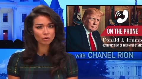 Chanel Rion interviewing President Donald Trump