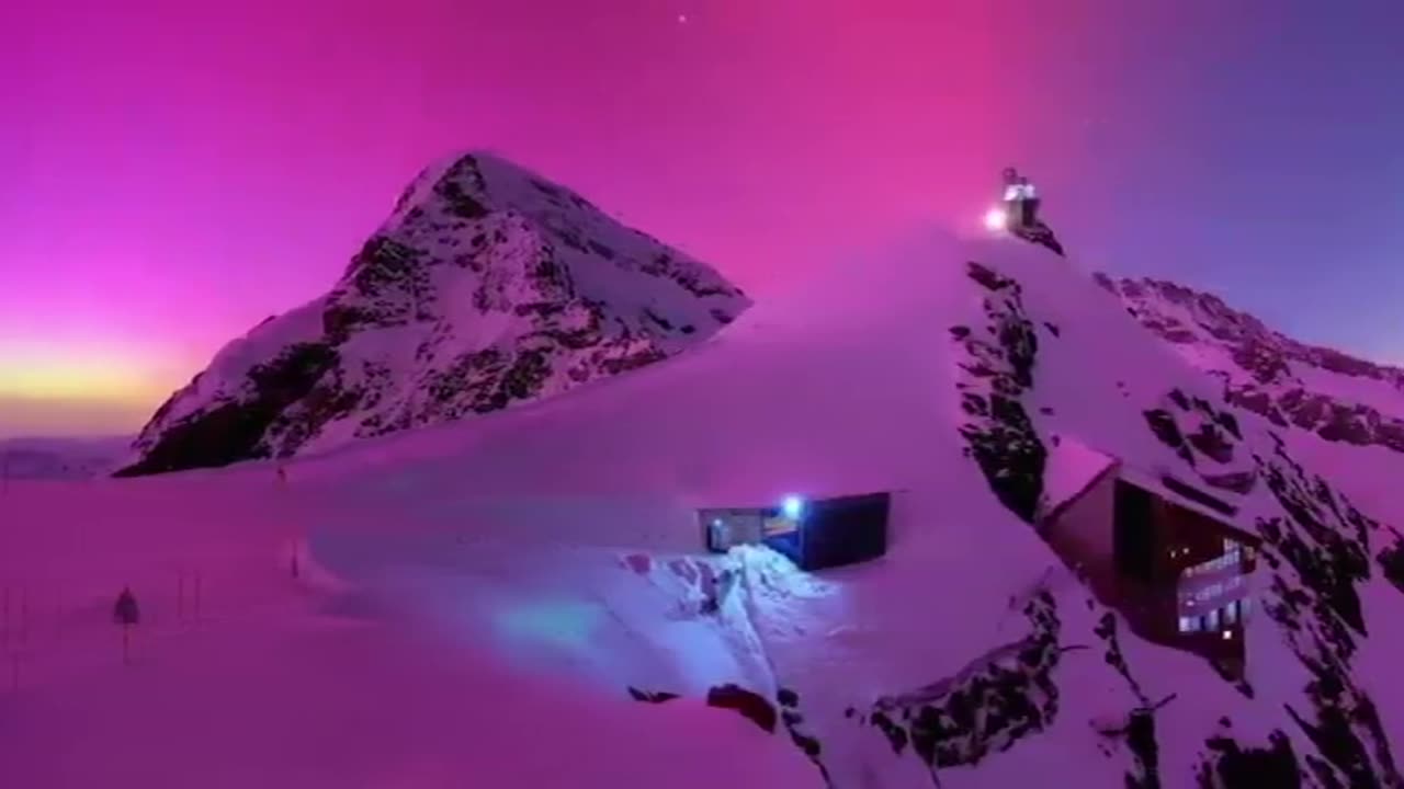 Beautiful Aurora Borealis over the Mountains of Switzerland 5-10-2024