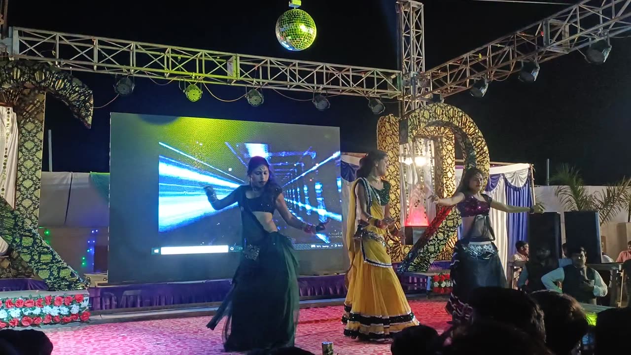 Indian wedding girls stage dance