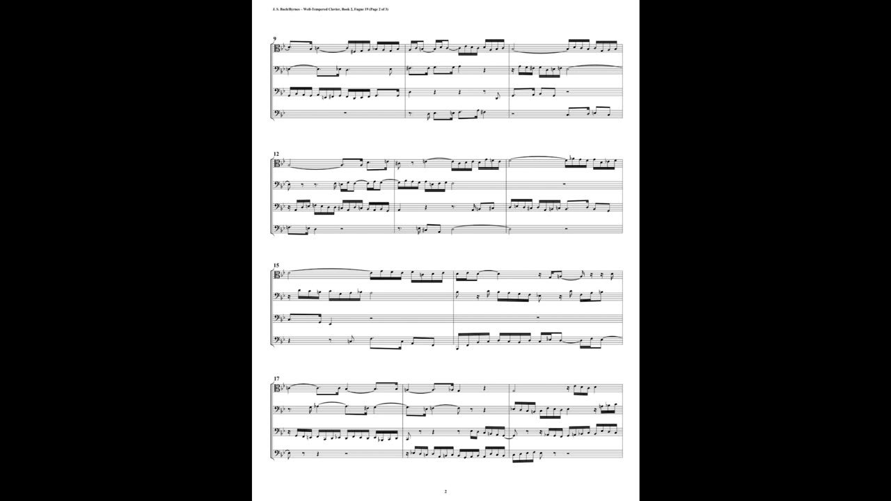 J.S. Bach - Well-Tempered Clavier: Part 2 - Fugue 19 (Trombone Quartet)