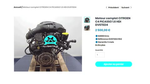 ALLOMOTEUR.COM - Moteur complet CITROEN C4 PICASSO 1.6 HDI DV6TED4