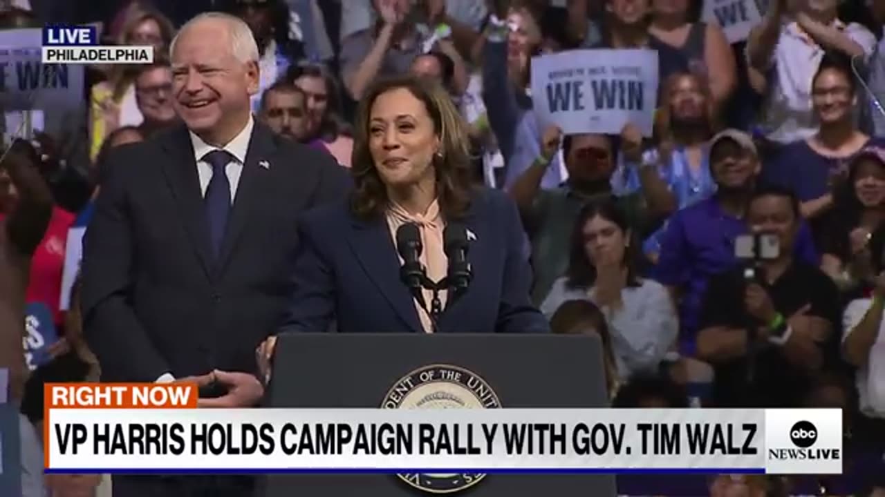 Kamala Harris, VP pick Tim Walz make first joint campaign appearance in Philadel