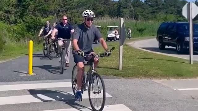 Joe Biden Falls Off His Bike