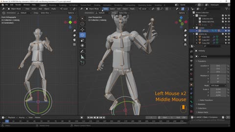 Blender - blocking volumentrico 08b - ropa con Rigify