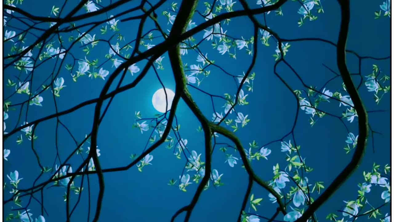 Moon And Tree Beautiful View_Night View