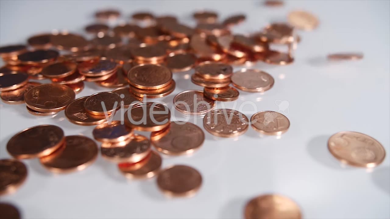 Falling Bronze Coins [Free Stock Video Footage Clips]