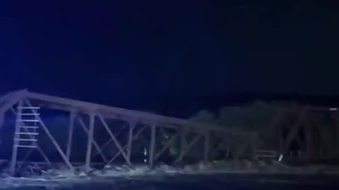 BREAKING! A Train Bridge between North Sioux City, South Dakota & Sioux City, Iowa has broke in half due to major flooding
