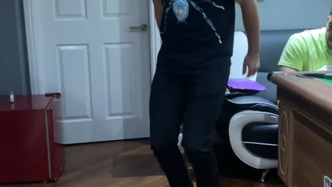 Guy Successfully Jumps into Shoes