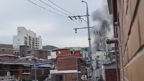 Fire caused by traffic accident in Seoul