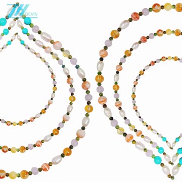 Natural turquoise amber spiny oyster sakura onyx Spodumene Kunzite pearl Citrine