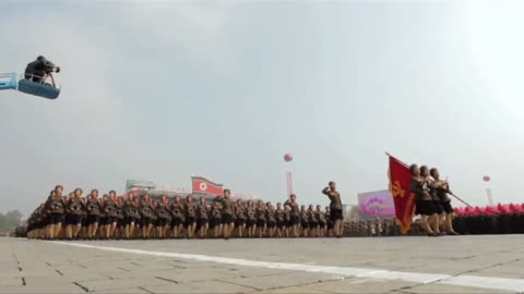 North Korea parade in Slow Motion