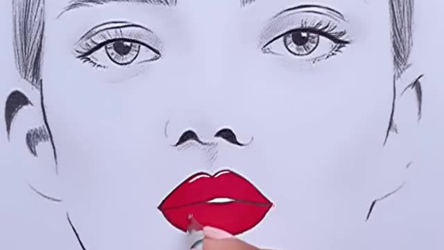 How to Draw Lips Easily #CreativeArt #Shorts