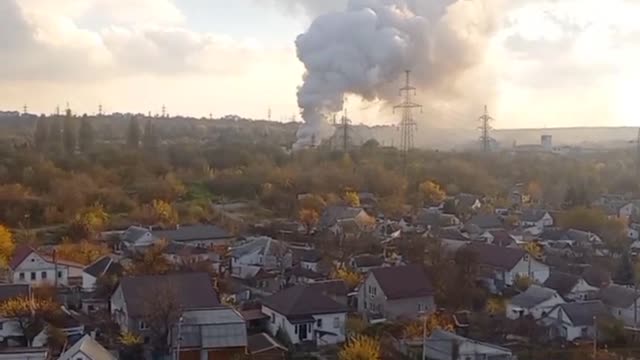 Fire at a substation in Dnepropetrovsk.