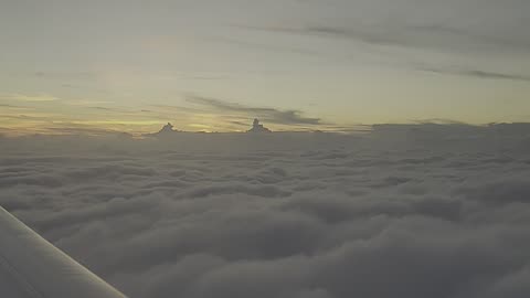 Pretty sunset and clouds above Houston, Texas