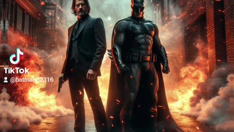 John Wick and Batman ai art