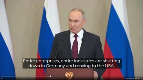 Putin says energy in Europe costs 3 to 5 times more than the US.