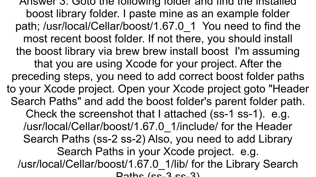 boost headers not found issue in mac os x