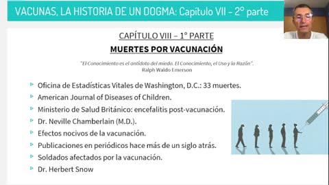 16° charla. "Vacunas, la Historia de un Dogma": Capítulo VIII (1° parte)