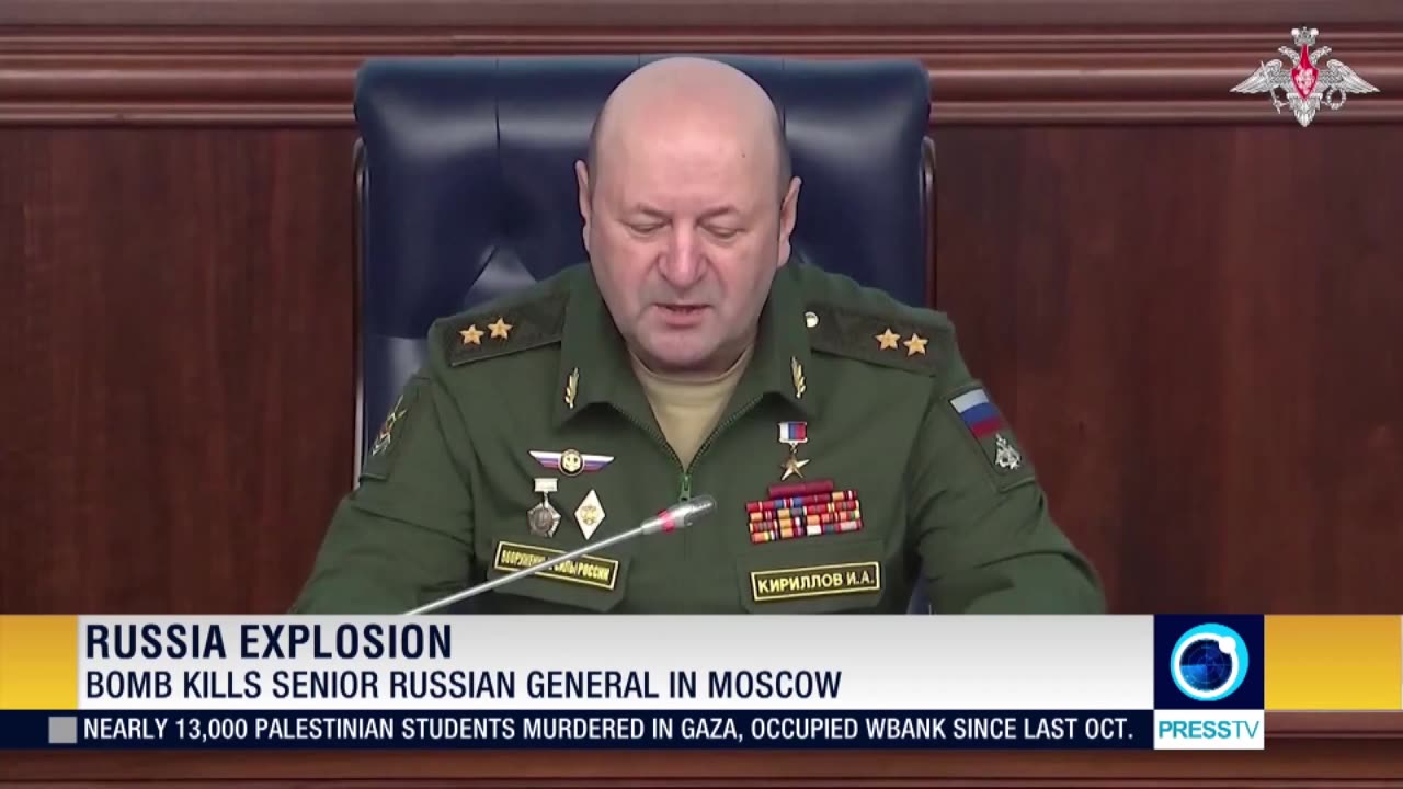 A senior Russian general, Lieutenant General Igor Kirillov, was killed in Moscow