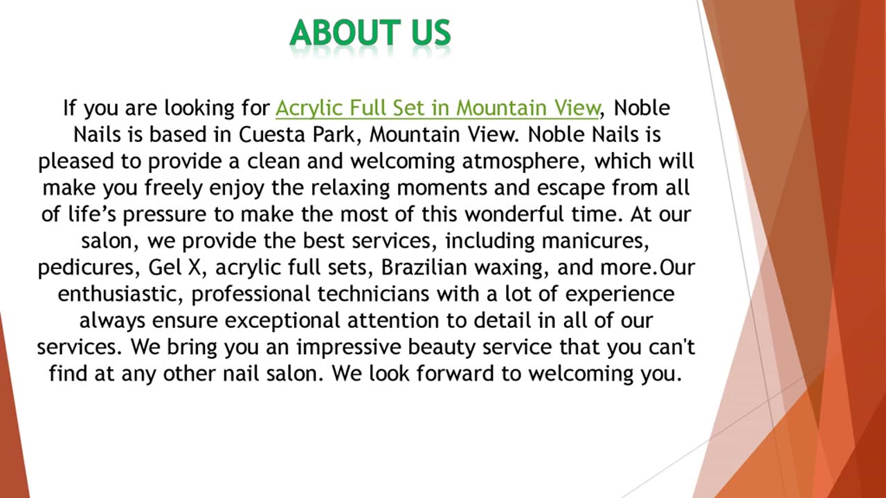 If you are looking for Acrylic Full Set in Mountain View