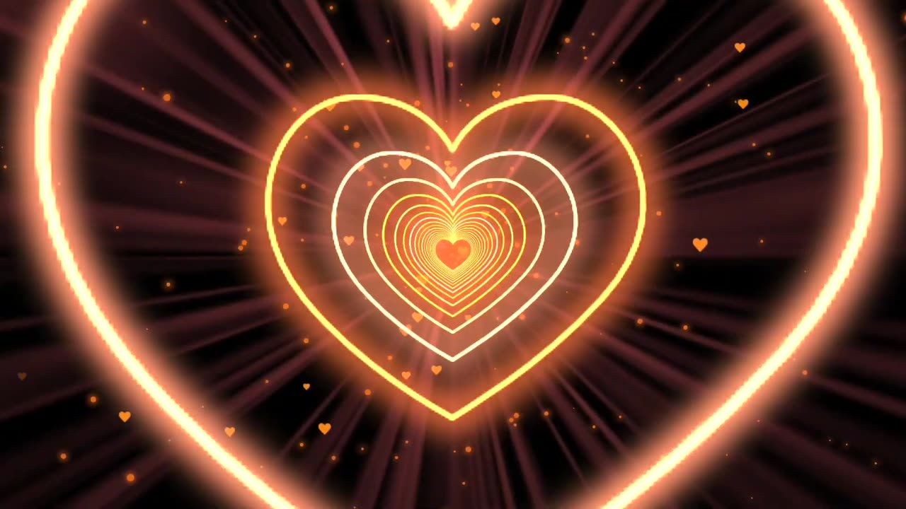 252. Heart Tunnel🧡Heart Neon Heart Heart