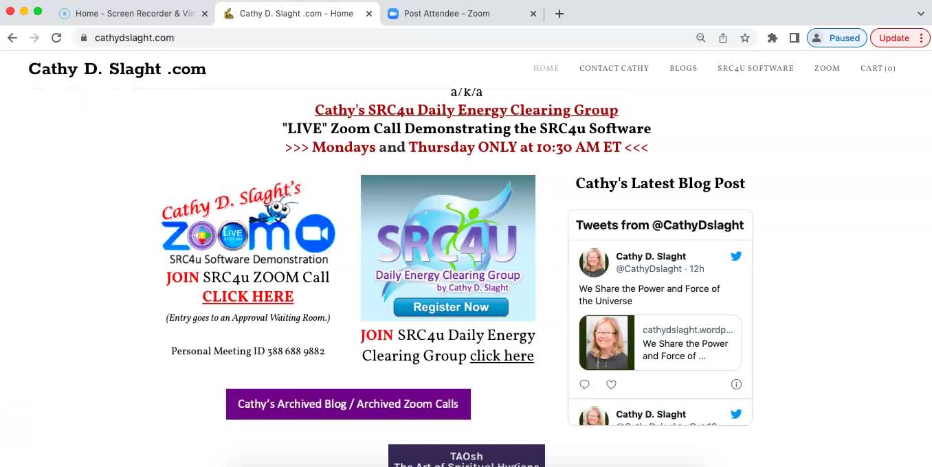 SRC4u Software Demonstration via Zoom Oct 27, 2022 by Cathy D. Slaght