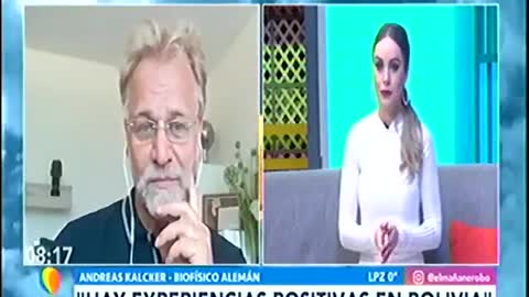 Andreas Kalcker bioquimico que tem publicitado o MMS/CDS, foi entrevistado por uma TV na Bolívia