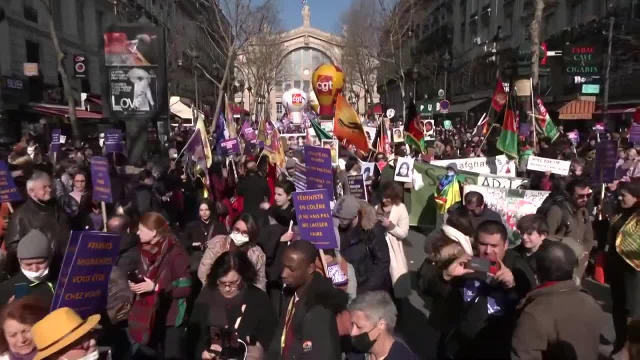 Watch again_ Parisians march for annual International Women's Day protest