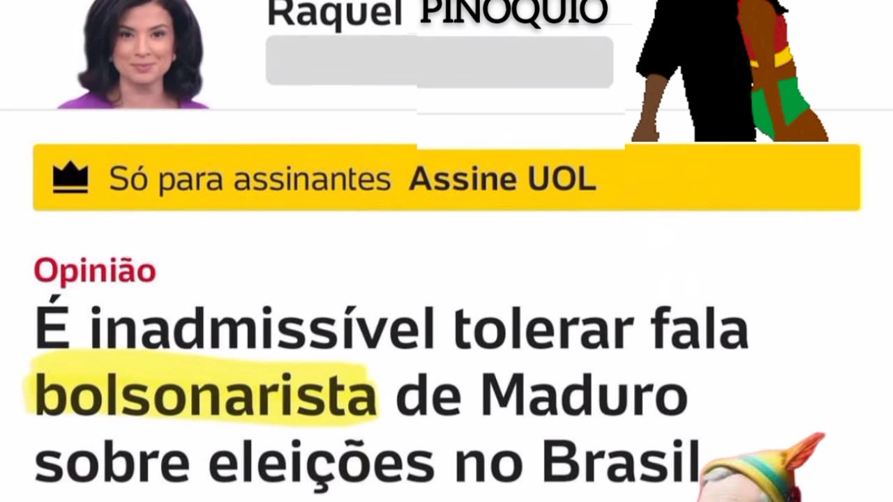 Raquel Pinóquio expulsa da CNN por divulgar Fake News, insiste com suas Fake News na Uol mentira.