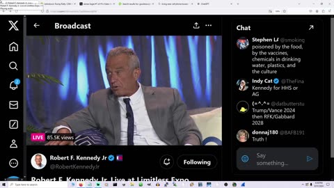 RFK Jr is beautiful to behold... Also I crush live chat again