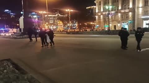 Russian Anti-War Protestors Removed Immediately