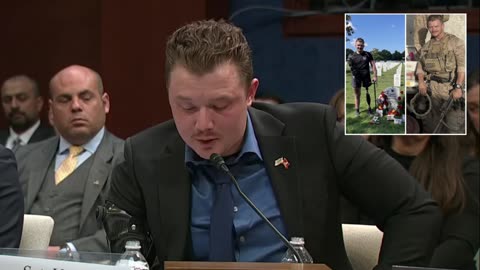 Sgt. Tyler Vargas-Andrews, a U.S. Marine sniper, testifies