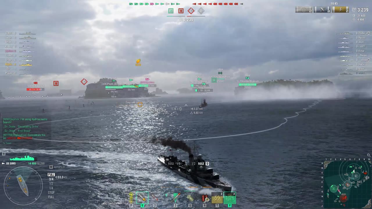 Sims — American special premium Tier VII destroyer.