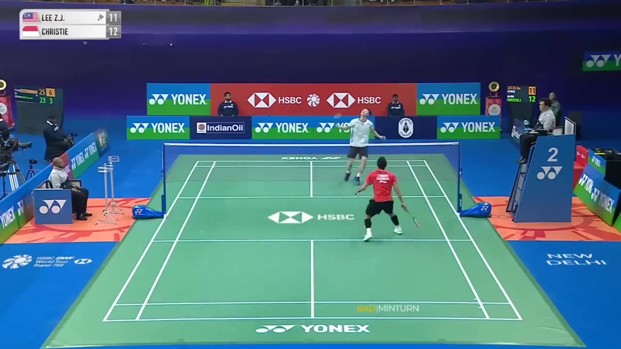 BADMINTON Lee zii jia vs Jonathan cristie INDIA OPEN 2O24
