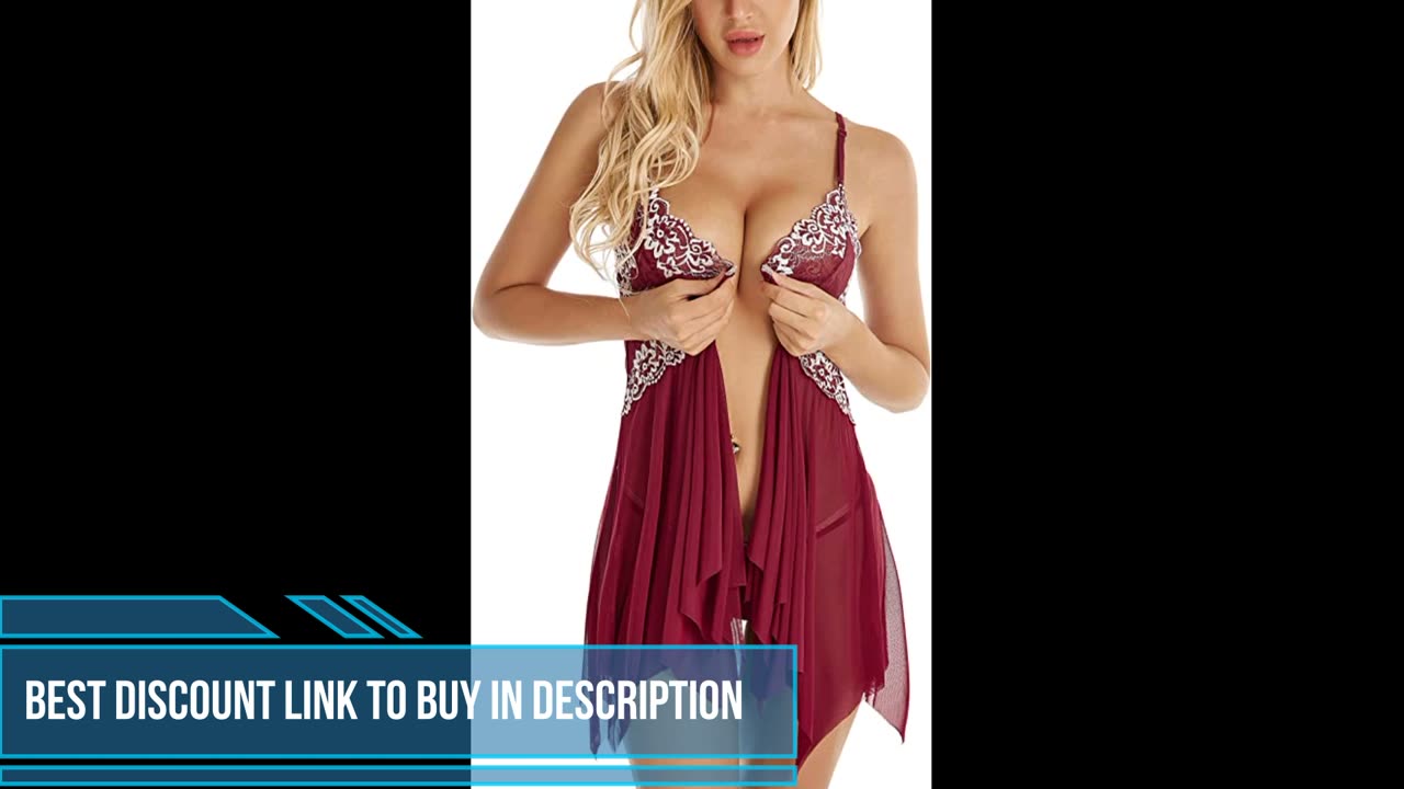 Lingerie for Women Front Closure V Neck Sleepwear