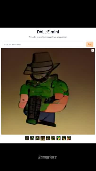 Dall-e Mini AI Makes Doomguy with a fedora #shorts