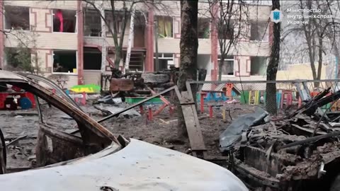 Aftermath of tonight's Russian shelling of Kyiv