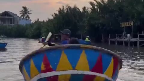 Coracle basket boat ride